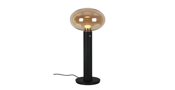 AKKU-TISCHLEUCHTE 20/42 cm  - Bernsteinfarben/Schwarz, Design, Glas/Kunststoff (20/42cm) - Dieter Knoll