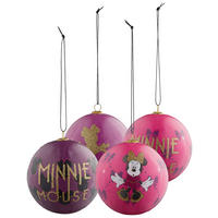 CHRISTBAUMKUGEL-SET 4-teilig Minnie Mouse  - Pink, Trend, Kunststoff - Disney