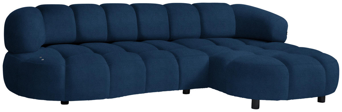 ECKSOFA in Webstoff Royalblau  284/183 cm  - Royalblau/Schwarz, Design, Holz/Textil (284/183cm) - Welnova