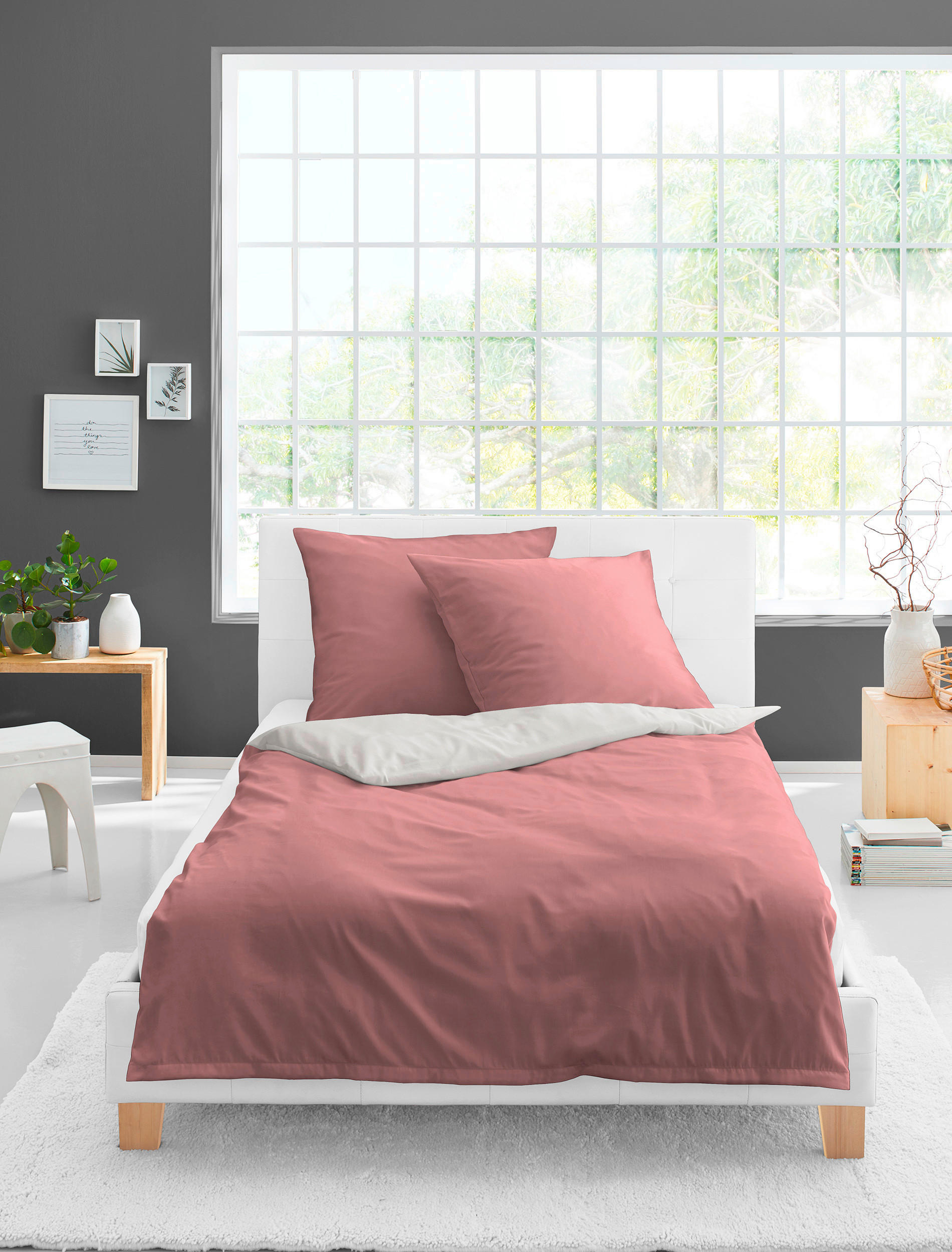 BETTWÄSCHE Renforcé 240/220 cm  - Rosa, Basics, Textil (240/220cm) - Bierbaum