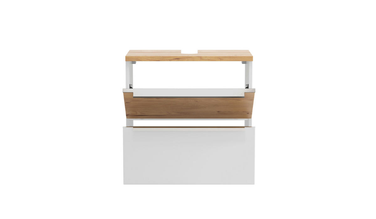 WASCHBECKENUNTERSCHRANK 60/54/35 cm  - Wildeiche/Edelstahlfarben, Trend, Holzwerkstoff/Metall (60/54/35cm) - Held