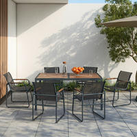 GARTENSET Webstoff Eisen  - Dunkelgrau/Naturfarben, MODERN, Kunststoff/Textil (59,5/160/50/90/82/75cm) - Ambia Garden
