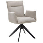 ARMLEHNSTUHL  in Eisen Cord  - Ecru/Schwarz, Design, Textil/Metall (59/87/62cm) - Johann Jakob
