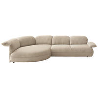 ECKSOFA Cord Beige  - Beige/Schwarz, Design, Kunststoff/Textil (154/343cm) - Koinor