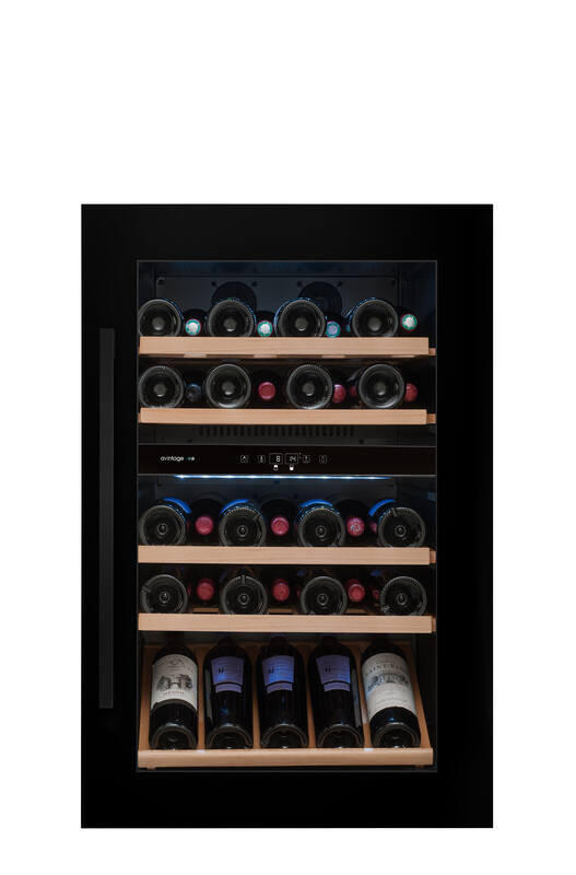 WEINKÜHLSCHRANK AVI88G2  - Schwarz, Basics, Glas/Holz (59,2/88,4/55,6cm)