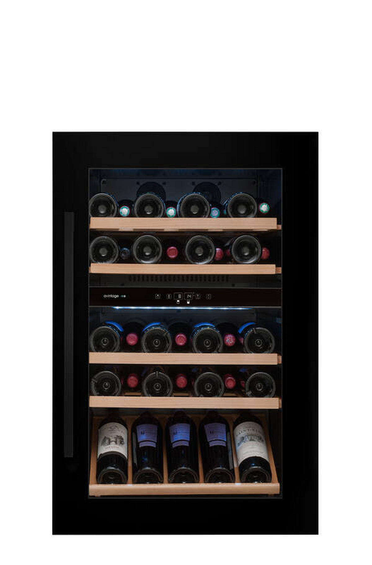 WEINKÜHLSCHRANK AVI88G2  - Schwarz, Basics, Glas/Holz (59,2/88,4/55,6cm)