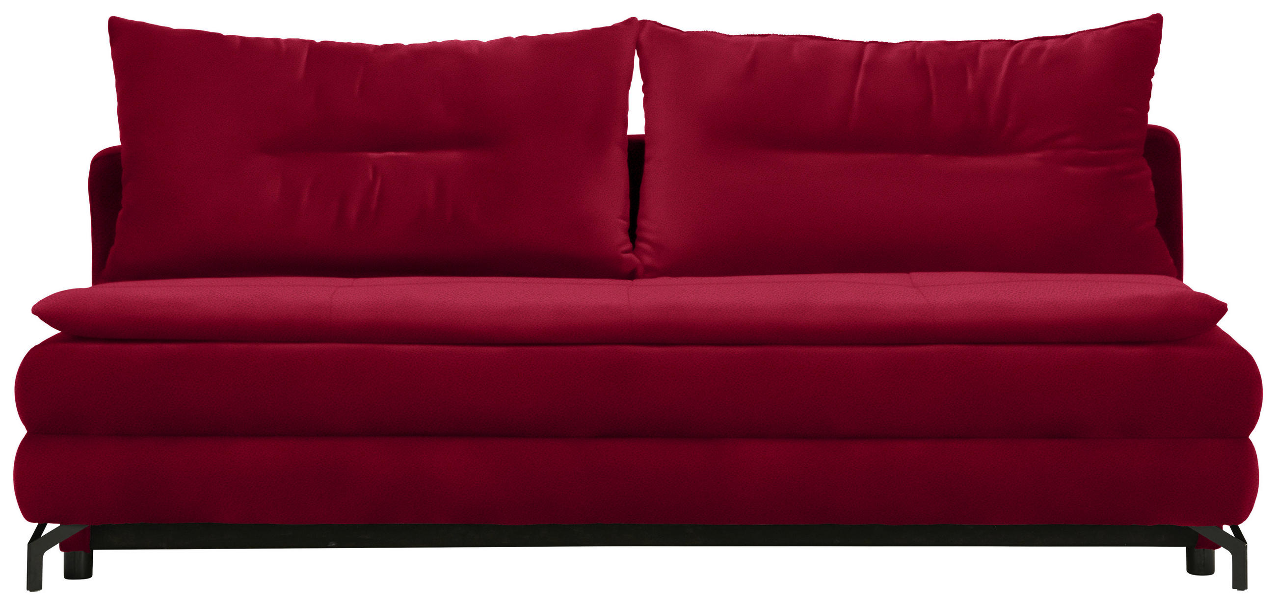 SCHLAFSOFA in Flachgewebe Rot  - Rot/Schwarz, MODERN, Textil/Metall (208/73/92/102cm) - Novel