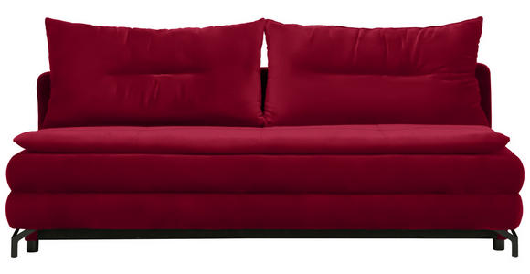 SCHLAFSOFA in Flachgewebe Rot - Rot/Schwarz, MODERN, Textil/Metall (208/73/92/102cm) - Novel