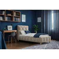 POLSTERBETT 80/200 cm, inkl. gepolstertes Kopfteil, Lattenrost, Bettkasten,  in Cappuccino  - Cappuccino, MODERN, Holz/Textil (80/200cm) - MID.YOU