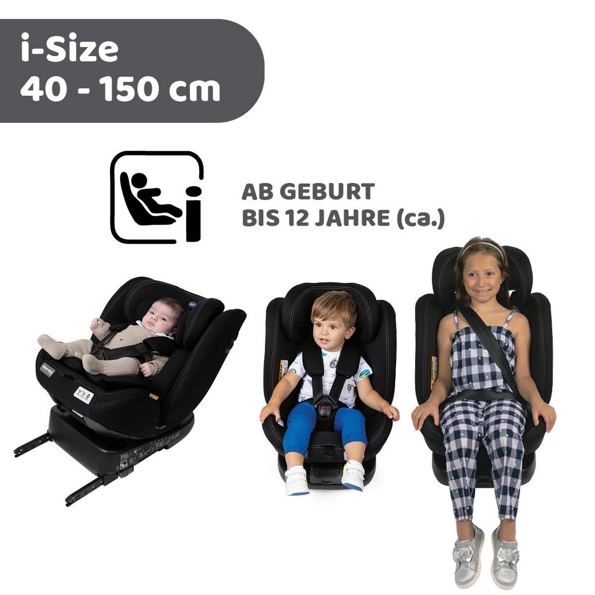 KINDERAUTOSITZ UNICO EVO I-SIZ   - Schwarz, Basics (46/54/69/44cm) - Chicco