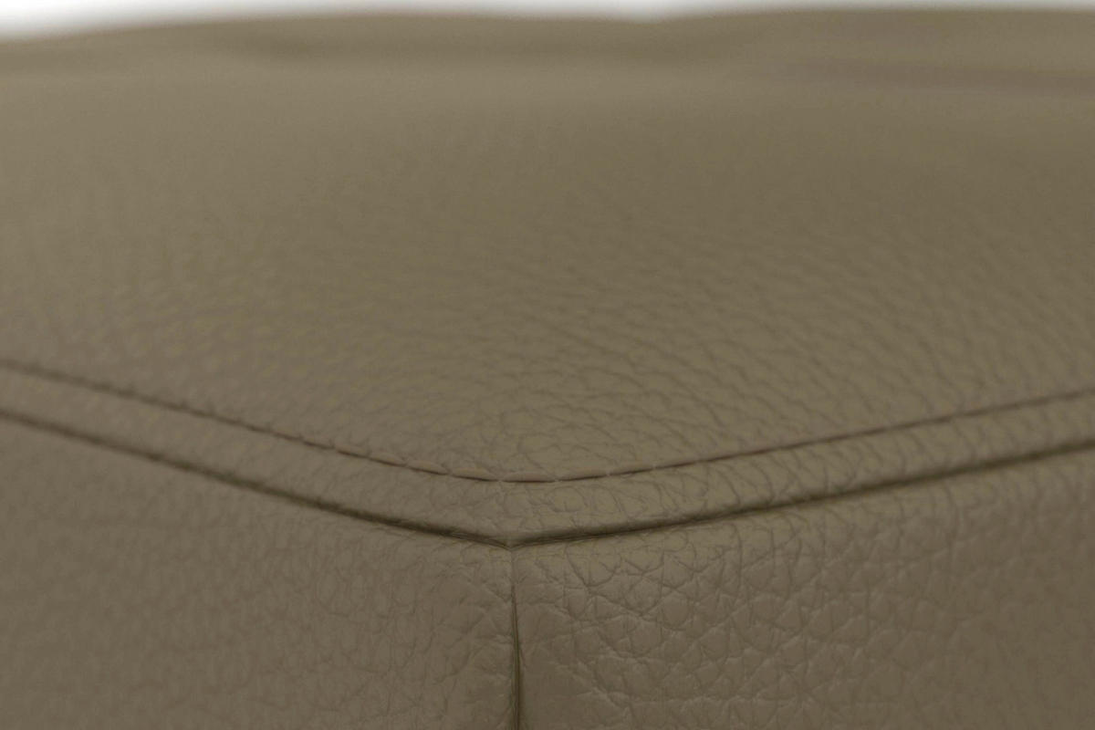 HOCKER COSTELLO E Echtleder Olivgrün  - Schwarz/Olivgrün, Basics, Leder/Metall (133/47/72cm) - Sit & More