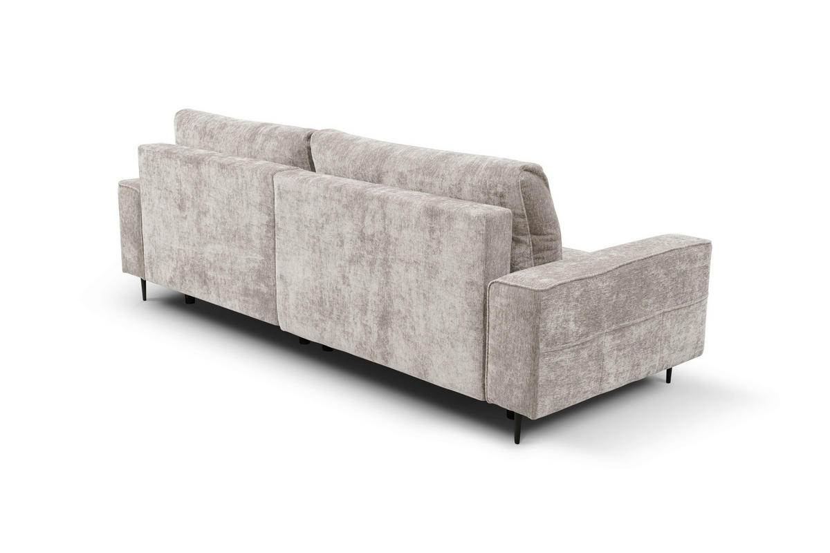 ECKSOFA Struktur Beige  - Beige/Schwarz, Design, Holz/Textil (260/160cm) - MID.YOU