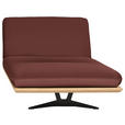 OTTOMANE Palermo in Echtleder Dunkelrot  - Beige/Schwarz, Design, Leder/Holz (114/92/165-218cm) - Dieter Knoll