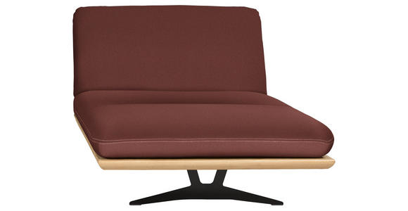 OTTOMANE Palermo in Echtleder Dunkelrot  - Beige/Schwarz, Design, Leder/Holz (114/92/165-218cm) - Dieter Knoll
