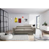 SCHLAFSOFA Hellgrau Echtleder Lederlook  - Silberfarben/Hellgrau, Design, Leder/Textil (206/95/101cm) - Livetastic