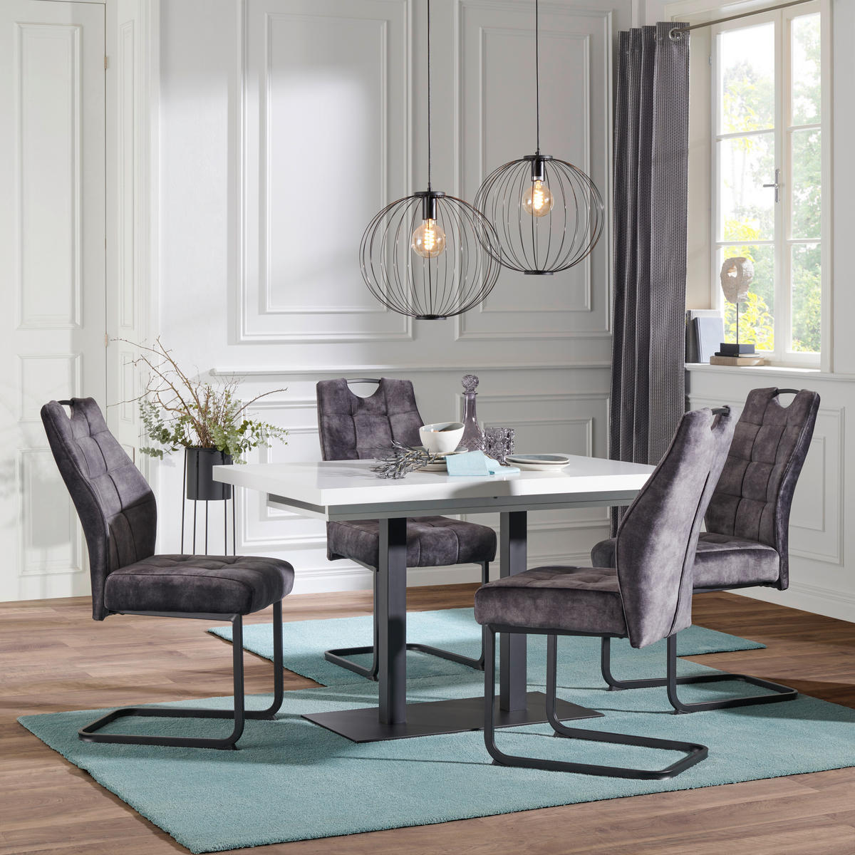 STOL ZA BLAGOVAONICU  crna, bijela  drvni materijal      - bijela/crna, Moderno, drvni materijal/metal (120/80/75cm) - MID.YOU