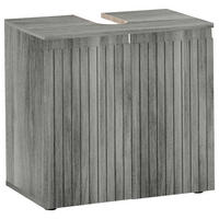 WASCHBECKENUNTERSCHRANK 60/57/36 cm  - Eiche grau/Schwarz, Modern, Holzwerkstoff/Kunststoff (60/57/36cm) - MID.YOU