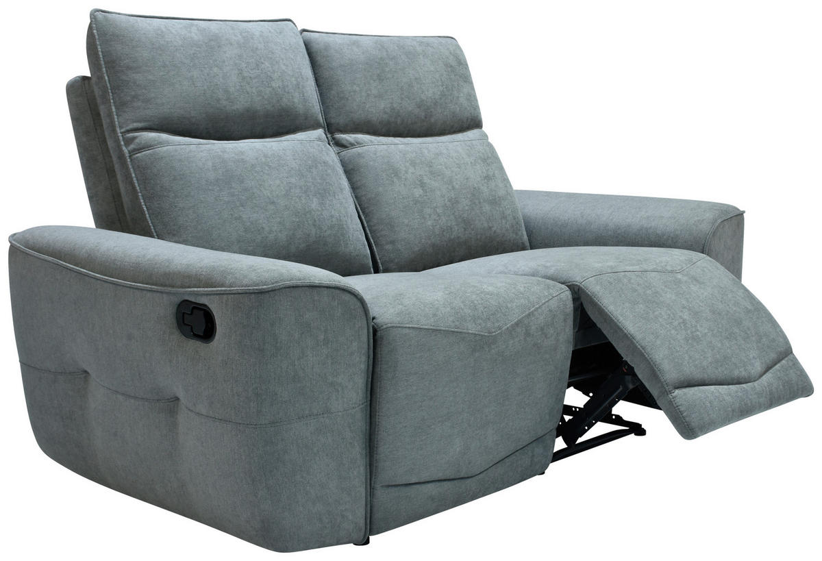 KÉTÜLÉSES KANAPÉ fém, műanyag, textil, faalapú anyag szürke  - fekete/szürke, Konventionell, műanyag/faalapú anyag (170cm) - Celina Home