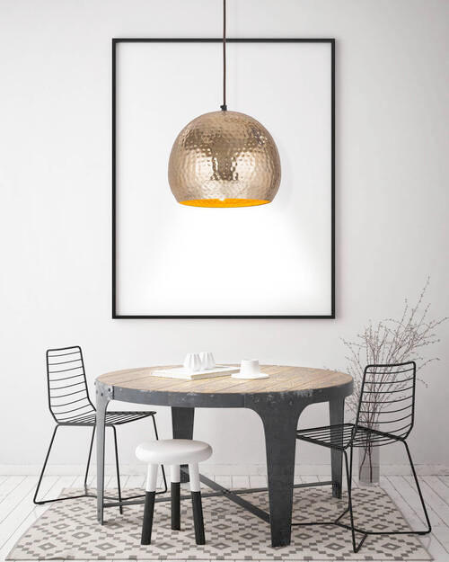 HÄNGELEUCHTE  27/21/27 cm   - Champagner, Trend, Metall (27/21/27cm) - Kayoom