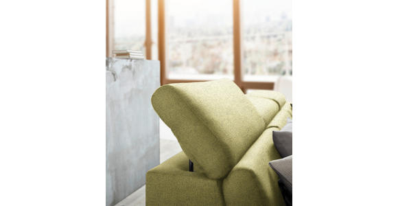 ECKSOFA inkl. Funktionen Grün Webstoff - Silberfarben/Grün, Design, Textil/Metall (250/167cm) - Xora