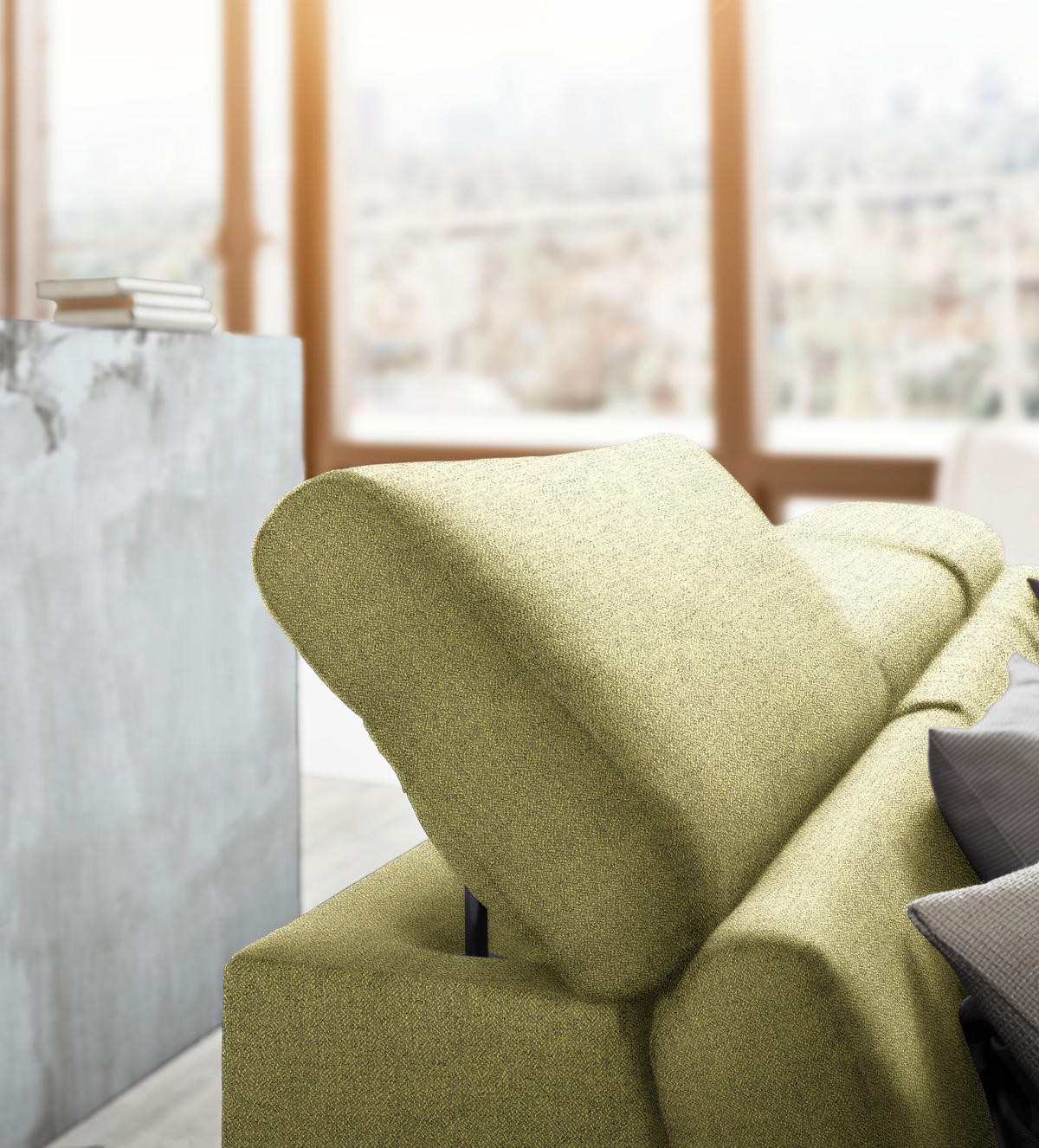 ECKSOFA in Webstoff Grün  - Silberfarben/Grün, Design, Textil/Metall (250/167cm) - Xora