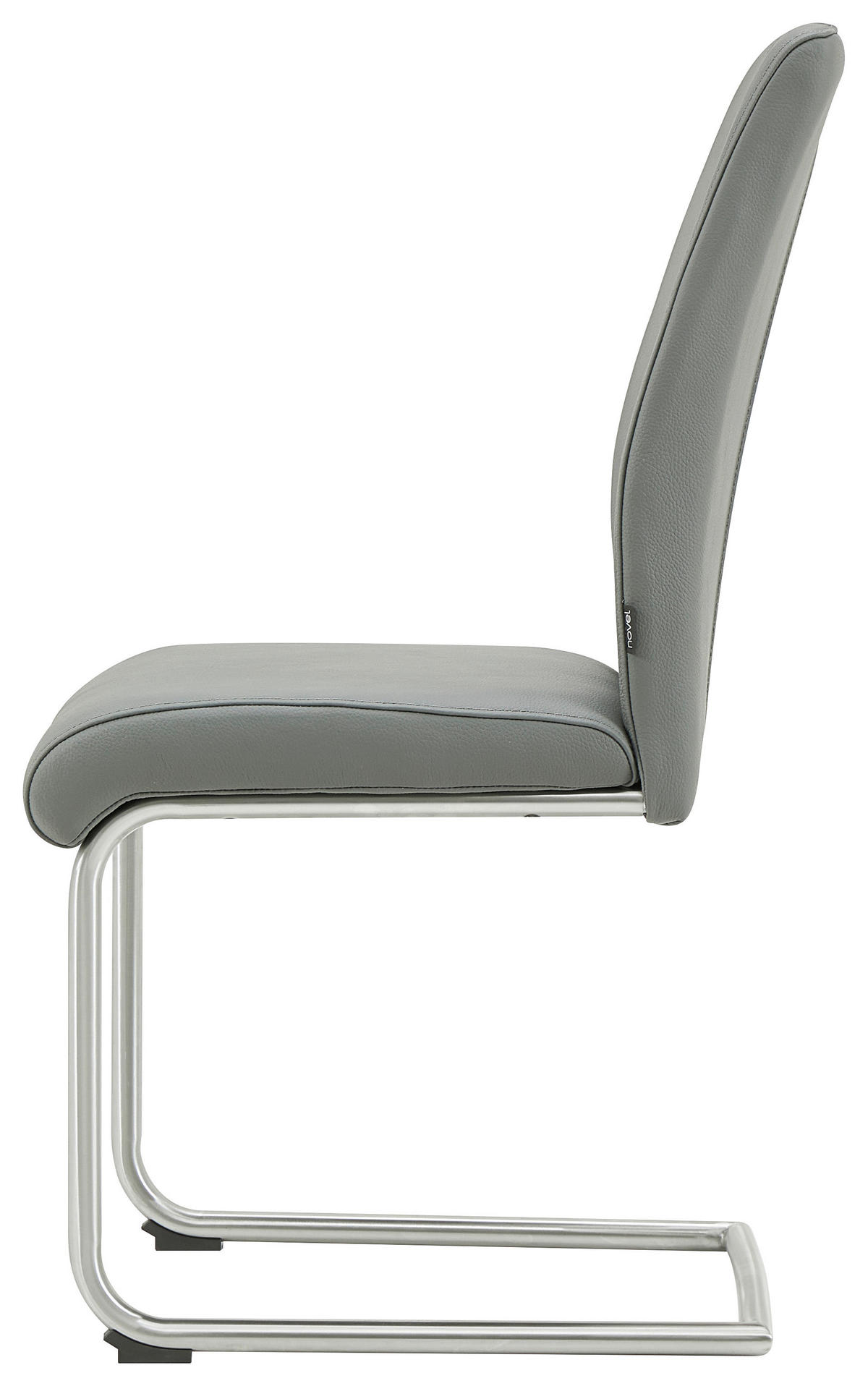 SCHWINGSTUHL  in Edelstahl Echtleder pigmentiert  - Edelstahlfarben/Grau, Design, Leder/Metall (46,5/97,5/61cm) - Novel