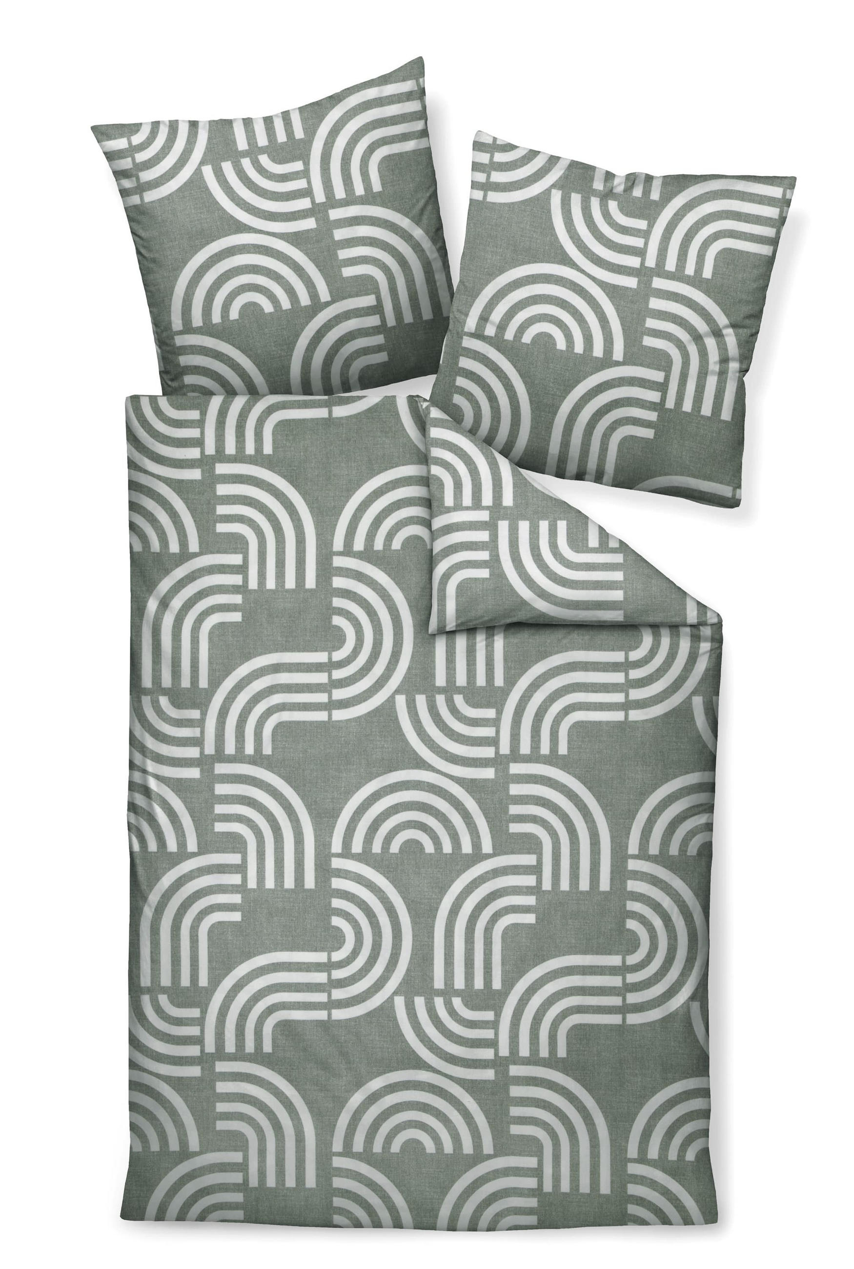 BETTWÄSCHE Biber 135/200 cm  - Salbeigrün, Design, Textil (135/200cm) - Janine