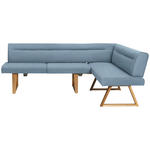 ECKBANK 230/170 cm  in Eichefarben, Hellblau  - Eichefarben/Hellblau, KONVENTIONELL, Holz/Textil (230/170cm) - Moderano