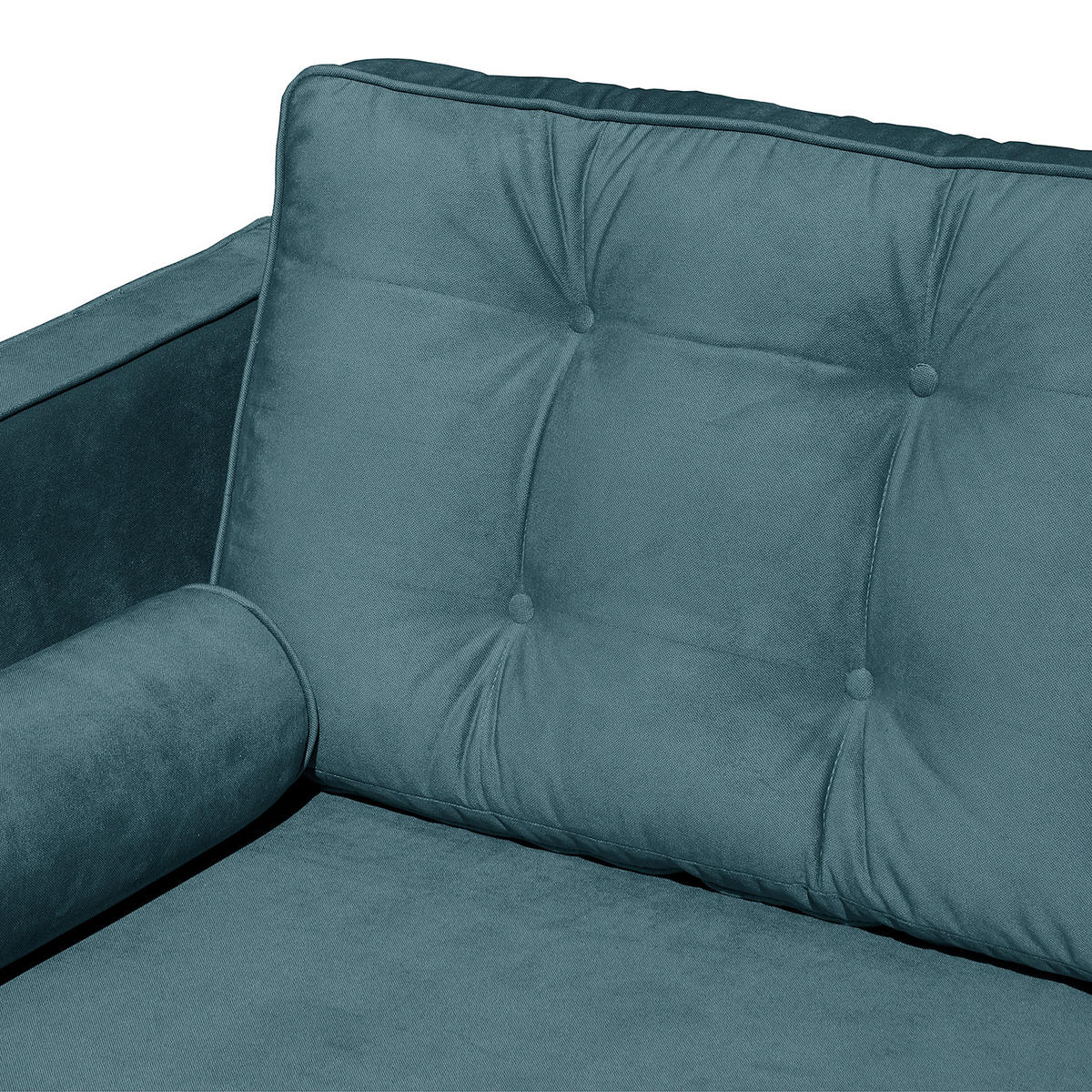 ECKSOFA VANCOUVER Dunkelblau Mikrofaser Zierkissen, Rückenkissen  - Braun/Dunkelblau, Design, Holz/Textil (169/240cm) - P & B