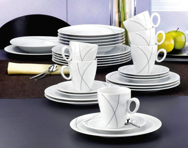 DESSERTTELLER Trio Highline  23 cm   - Weiß, KONVENTIONELL, Keramik (23cm) - Seltmann Weiden