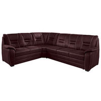 ECKSOFA Weinrot Lederlook  - Beige/Weinrot, KONVENTIONELL, Holz/Textil (234/286cm) - Beldomo Comfort
