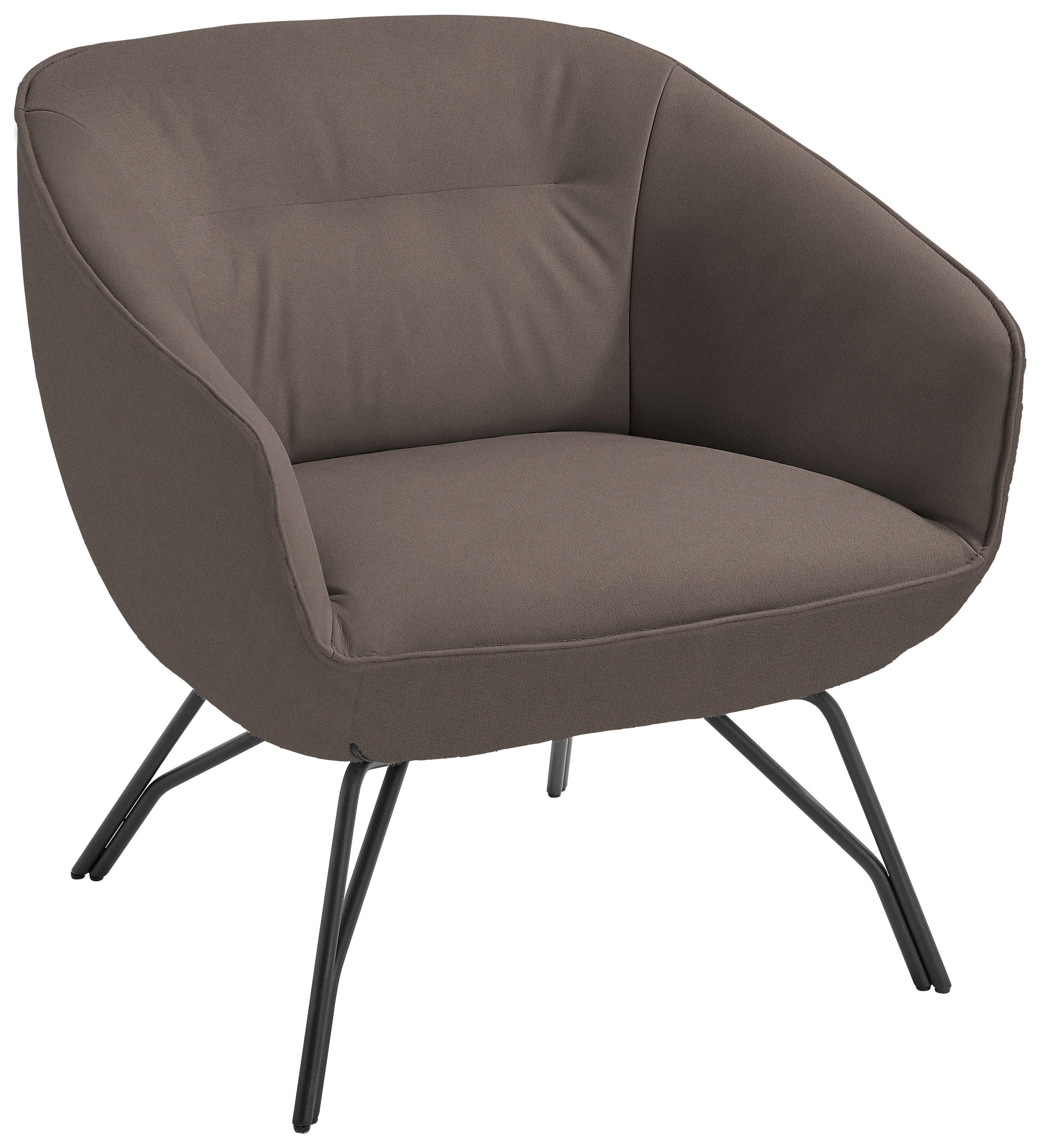 KOKTEJLOVÉ KŘESLO, kůže, fango - fango/antracitová, Design, kov/kůže (77/81/72cm) - Joop!