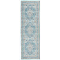 LÄUFER 80/250 cm Creme, Pastellblau, Cognac  - Pastellblau/Cognac, LIFESTYLE, Kunststoff/Textil (80/250cm) - Novel