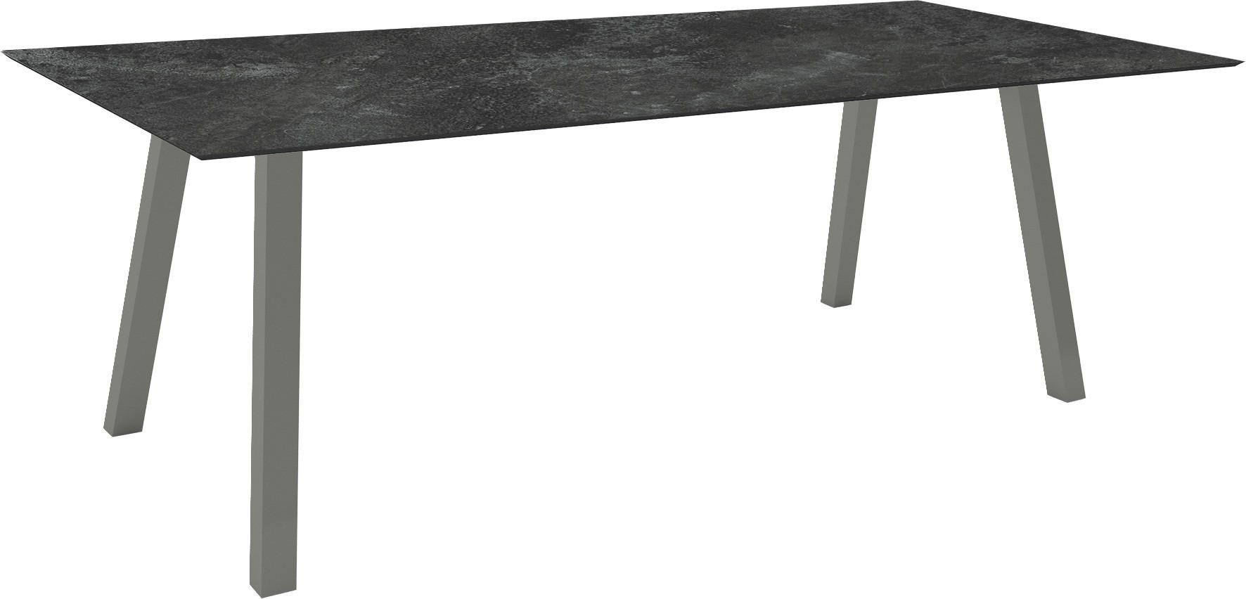 GARTENTISCH Kunststoff Schwarz rechteckig  - Schwarz/Graphitfarben, MODERN, Kunststoff/Metall (220/100/75cm) - Stern
