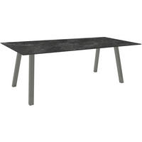 GARTENTISCH Kunststoff Schwarz rechteckig  - Schwarz/Graphitfarben, MODERN, Kunststoff/Metall (220/100/75cm) - Stern