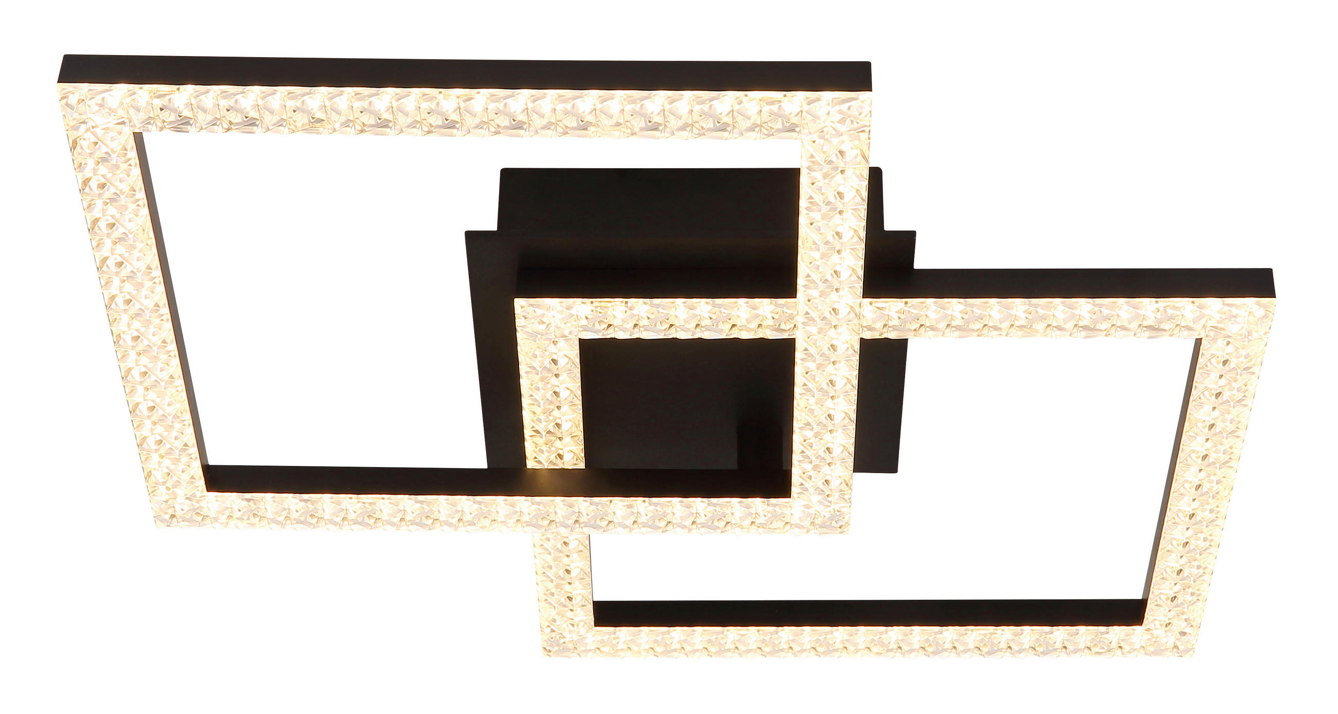 LED SVJETILJKA STROPNA  - prozirno/crna, Design, plastika (52,6/37,4/7,5cm) - Globo