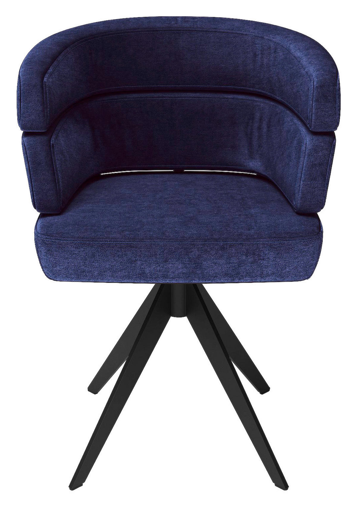 STUHL Echtleder Blau  - Blau/Schwarz, Design, Leder/Metall (64/81/64cm) - Joop!