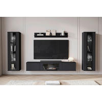 DNEVNI REGAL,  črna  - črna, Trend, umetna masa/steklo (262/141,9/33cm) - Livetastic