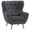OHRENSESSEL in Cord Anthrazit  - Eichefarben/Anthrazit, Design, Holz/Textil (87/101/95cm) - Stylife