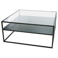 COUCHTISCH Sicherheitsglas 80/80/36 cm quadratisch Schwarz  - Schwarz, Design, Glas/Metall (80/80/36cm) - Novel