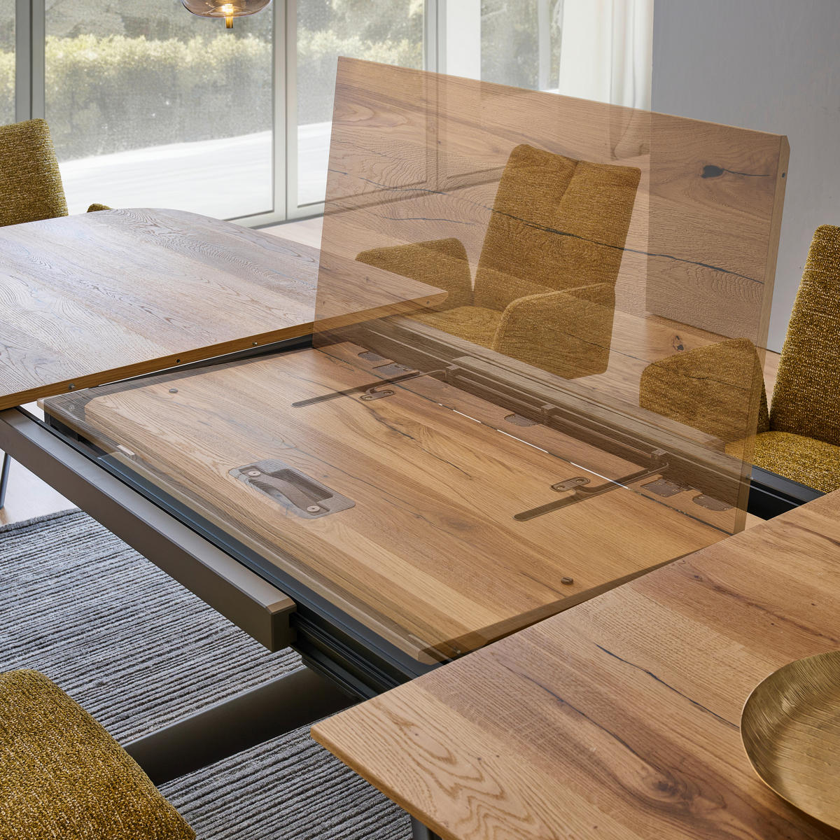 ESSTISCH in Holz, Metall 160/100/76 cm  - Eichefarben/Graubraun, Design, Holz/Metall (160/100/76cm) - Venjakob