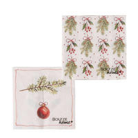 SERVIETTE   17/17/3 cm  - Weiss/Rot, Basics, Papier (17/17/3cm)