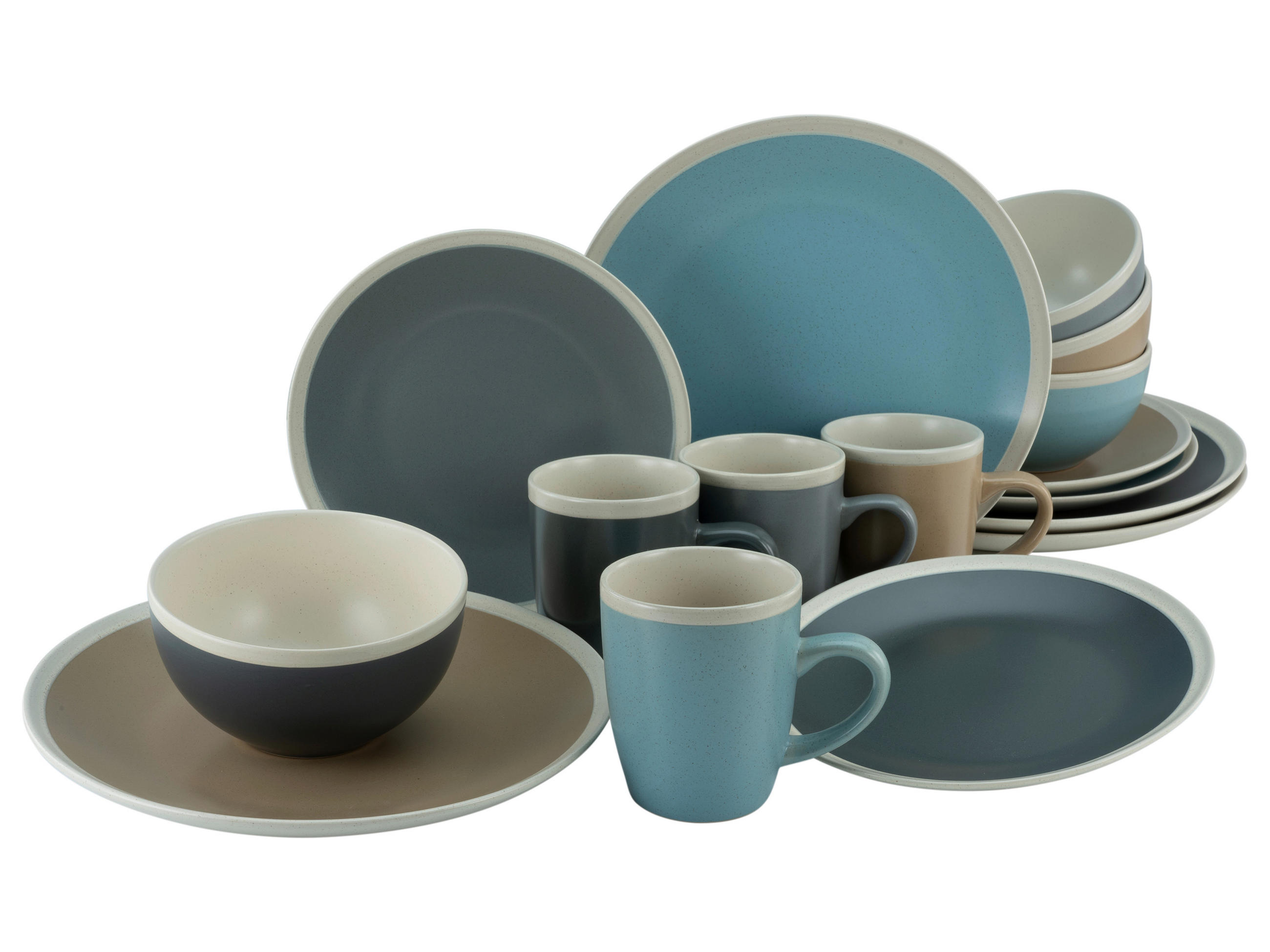 KOMBISERVICE Multicolor 16-teilig Nordic Living  - Multicolor, KONVENTIONELL, Keramik (38,5/30,5/32,5cm) - Creatable