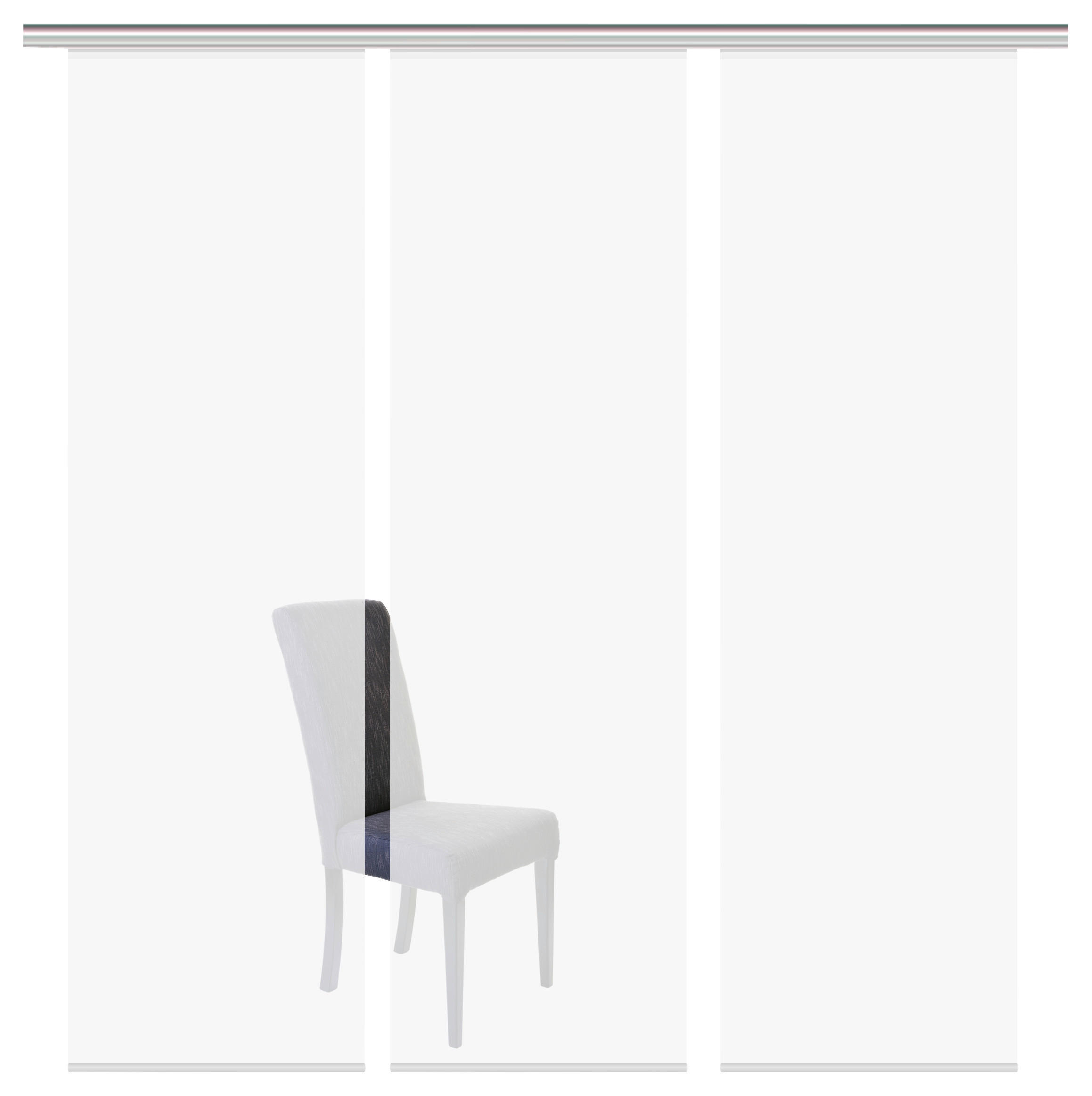 FLÄCHENVORHANG ROM, 3-TLG.  3 Stück    60/245 cm  - Weiß, Basics, Textil (60/245cm)