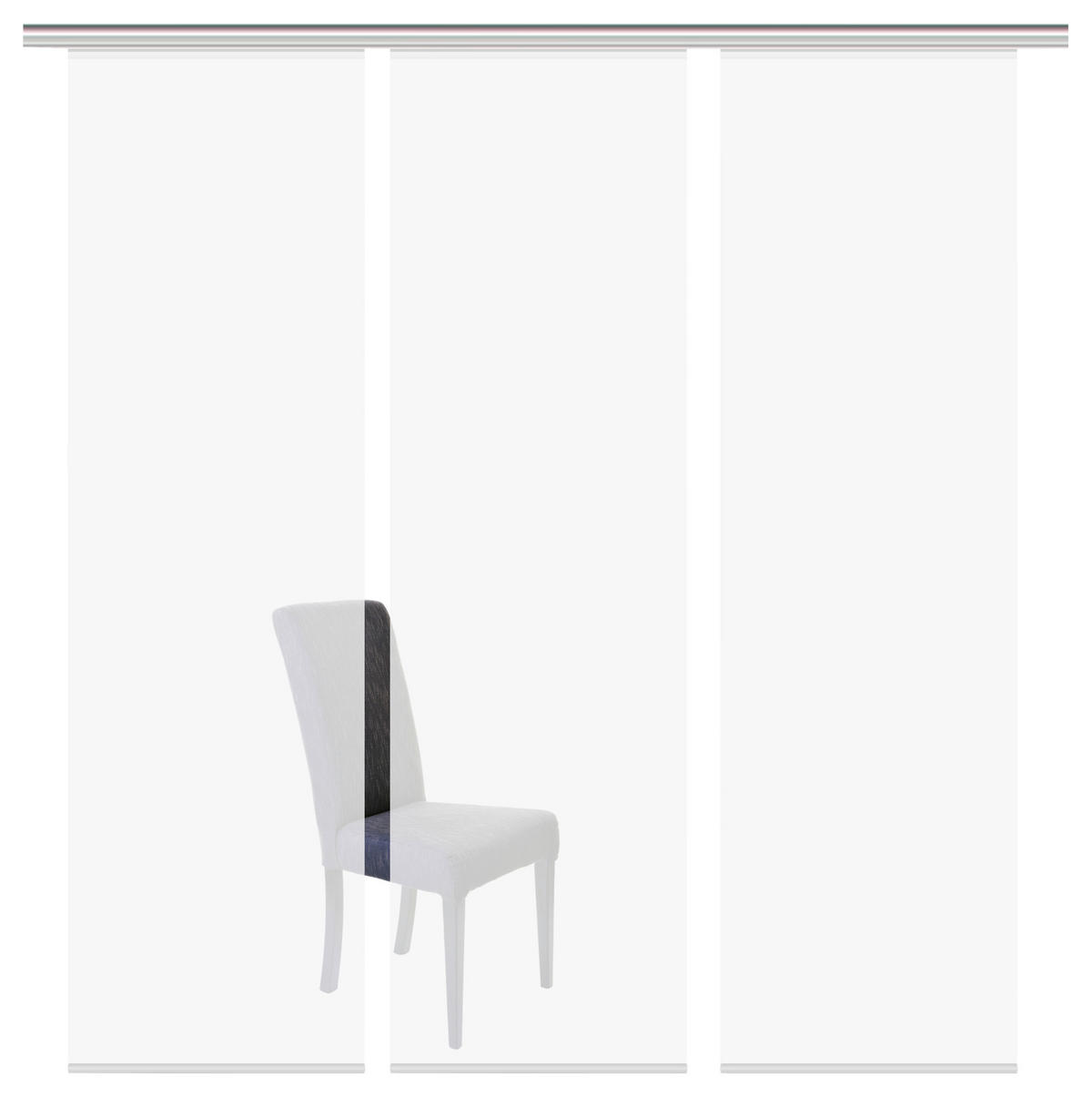 FLÄCHENVORHANG ROM, 3-TLG.  3 Stück    60/245 cm  - Weiß, Basics, Textil (60/245cm)