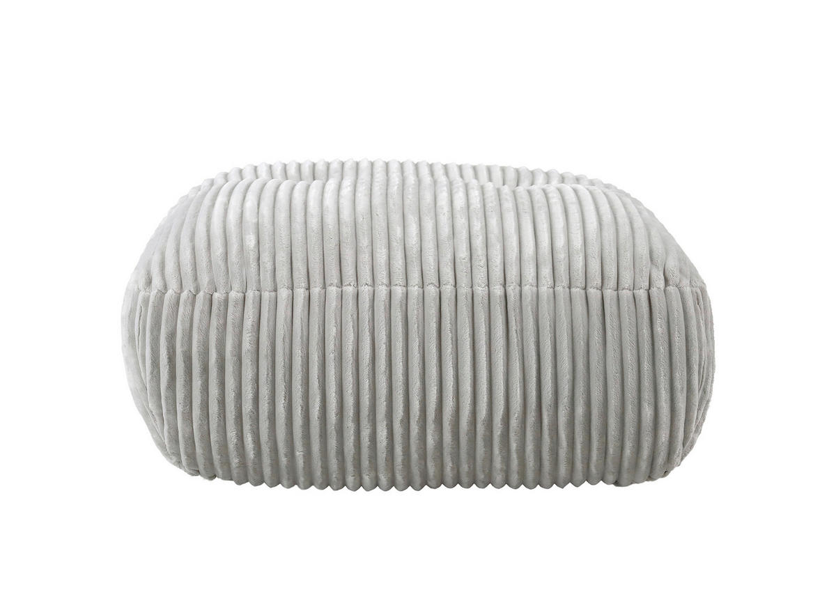 HOCKER BE FLUFFY Cord Silberfarben  - Silberfarben/Schwarz, MODERN, Kunststoff/Textil (92/46/74cm) - Trendmanufaktur