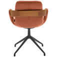 ARMLEHNSTUHL  Lederauswahl, Stoffauswahl, Typenauswahl, Sitzfläche 360° drehbar  Echtleder  - Eichefarben/Cognac, Natur, Leder/Holz (60/86/60cm) - Valnatura