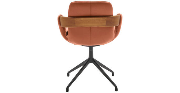 ARMLEHNSTUHL  Lederauswahl, Stoffauswahl, Typenauswahl, Sitzfläche 360° drehbar  Echtleder  - Eichefarben/Cognac, Natur, Leder/Holz (60/86/60cm) - Valnatura