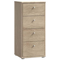 KOMMODE  in 38,6/85,5/34,8 cm  - Alufarben/Sonoma Eiche, Design, Holzwerkstoff/Kunststoff (38,6/85,5/34,8cm)