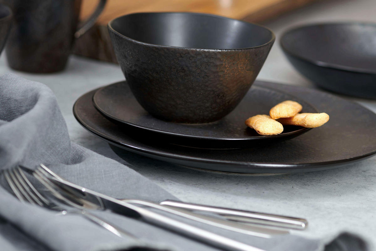 DESSERTTELLER Schwarz Kitwe  - Schwarz, Basics, Keramik (20/20/2cm) - Ritzenhoff Breker